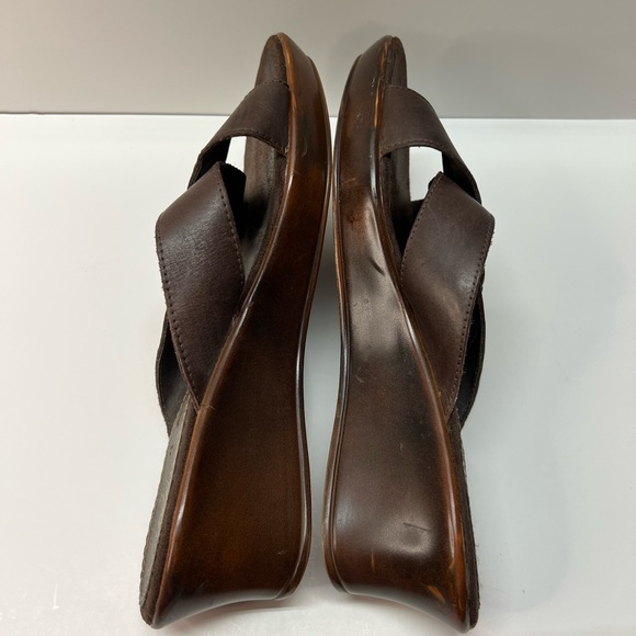 THOM MCAN vintage bohemian strappy brown leather slide on sandals size 9 - Picture 8 of 9